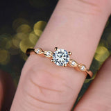 1.6ct Round Cut Diamond Engagement Ring Five Stone Solitaire 14k Rose Gold Over