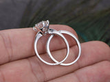 2ct Round Cut Diamond Wedding Bridal Set Engagement Ring 14k White Gold Finish