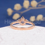 1ct Pear Cut Simulated Morganite Minimalist Engagement Ring 14k Rose Gold Plated