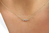 1ct Round Cut Moissanite Cluster Pendant with Chain 14k Yellow Gold Plated