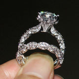 2ct Round Cut Diamond Vintage Bridal Set Engagement Ring 14k White Gold Finish