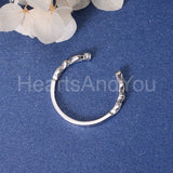 0.3ct Round Cut Moissanite Open Cuff Women Wedding Band 14k White Gold Plated