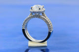 2.5ct Oval Cut Diamond Halo Bridal Set Band Engagement Ring 14k WhiteGold Finish