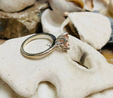 2ct Round Cut Simulated Peach Morganite Solitaire Ring 14k White Gold Plated