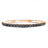 0.5ct Round Cut Simulated Black Diamond Half Eternity Band 14k White Gold Plated