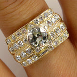 5Ct Round Cut Diamond Star Cocktail Engagement Ring 14K Yellow Gold Finish