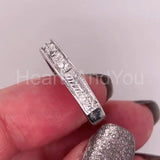 0.2ct Round Cut Moissanite Vintage-Inspired Wedding Band 14k White Gold Plated