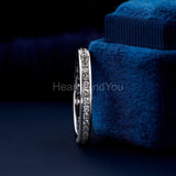 0.5ct Round Cut Moissanite Eternity Channel Set Wed Band 14k White Gold Plated