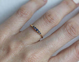 1ct Round Blue Sapphire Engagement Ring 14k Yellow Gold Over 5 Stone Minimalist