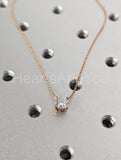 1ct Round Cut Moissanite Solitaire Pendant with Chain 14k Rose Gold Plated