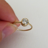 0.2ct Round Cut Diamond Engagement Ring 14k RoseGold Finish Bezel Set Minimalist