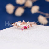0.5ct Round Cut Moissanite Cluster Women Engagement Ring 14k White Gold Plated