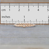 0.1ct Round Cut Moissanite Twisted Women Engagement Ring 14k White Gold Plated