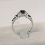 1ct Round Cut Diamond Split Band Solitaire Round Accent Ring 14k White Gold Over