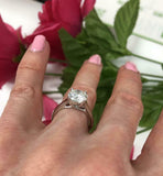 2ct Round Cut Diamond Engagement Ring Classic Solitaire 14k White Gold Finish