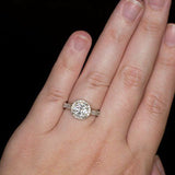 3Ct Round Cut Diamond Accent Halo Solitaire Engagement Ring 18K WhiteGold Finish
