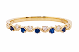 0.5ct Round Cut Simulated Blue Sapphire Wave Wedding Band 14k Yellow Gold Plated