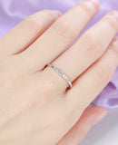 Minimalist Wedding Ring Band 0.6ct Round Cut VVS1 Diamond 14k Yellow Gold Finish