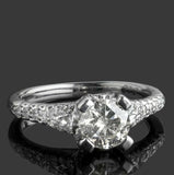1.32ct Round Diamond Engagement Ring Split Shank Solitaire 14k White Gold Finish