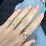 2ct Pear Cut Diamond Accents Halo Solitaire Engagement Ring 14k WhiteGold Finish