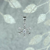 0.5ct Round Diamond Solitaire Snowflake Pendant 14k White Gold Finish NO CHAIN