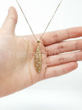 0.1ct Round Cut Moissanite Comb Mesh Pendant 14k Yellow Gold Plated NO CHAIN
