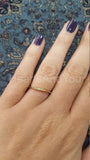 0.25ct Round Cut Moissanite Stackable Minimalist Wed Band 14k White Gold Plated