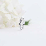 0.5ct Round Cut Moissanite Infinity Eternity Wedding Band 14k White Gold Plated