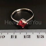 0.5ct Princess Cut Simulated Ruby Solitaire Engagement Ring 14k WhiteGold Plated