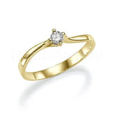 0.1ct Round Cut Moissanite Solitaire Minimalist Women Ring 14k White Gold Plated