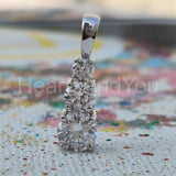 1ct Round Cut Moissanite Three Stone Pendant 14k White Gold Plated NO CHAIN