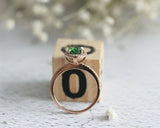 2.5Ct Oval Cut Green Emerald Diamond Halo Engagement Ring 14K Rose Gold Finish
