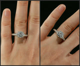 2ct Round Cut Diamond Accents Solitaire Engagement Ring 18k White Gold Finish