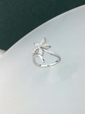 1ct Round Cut VVS1D Diamond Engagement Ring Flower Bypass 14k White Gold Finish