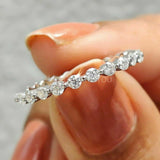 0.5ct Round Moissanite Eternity Bubble Prong Wedding Band 14k White Gold Plated
