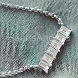 1ct Emerald Cut Simulated Diamond Stylish Pendant 14k White Gold Plated NO CHAIN