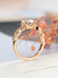 Milgrain Solitaire with Accents Ring 1.5ct Round Cut Diamond 14k RoseGold Finish