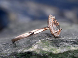 2ct Pear Cut Morganite Engagement Ring Diamond Halo Solitaire 14k Rose Gold Over