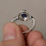 2ct Oval Cut Blue Sapphire Infinity Wedding Engagement Ring 14k WhiteGold Finish