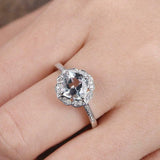 1ct Cushion Cut Aquamarine Engagement Ring Solitaire Floral 14k White Gold Over