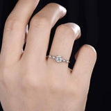 0.7ct Engagement Ring Round Cut Diamond Five Stone Design 14k White Gold Finish