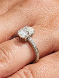 2.2ct Oval Simulated Diamond Solitaire with Accents Ring 14k White Gold Plated