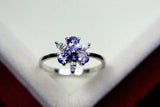2.3ct Engagement Ring Oval Cut Tanzanite Stylish Partywear 14k White Gold Finish