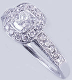 Halo Solitaire Engagement Ring 1.9ct Cushion Cut Diamond 14k White Gold Finish