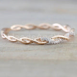 0.2ct Round Cut Moissanite Infinity Women Wedding Band 14k Yellow Gold Plated