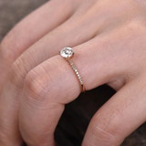 0.5ct Round Cut Diamond Engagement Ring Accents Solitaire 14k Rose Gold Finish