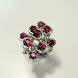 2.2ct Oval Cut Pink Ruby Cocktail Art Deco Engagement Ring 14k White Gold Finish