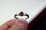 0.4ct Engagement Ring Oval Cut Pink Ruby Solitaire Women 14k White Gold Finish