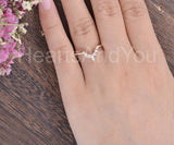 0.5ct Marquise Simulated Diamond Chevron Crown Wedding Band 14k Rose Gold Plated