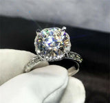 1.7ct Round Cut Diamond Engagement Ring 14k White Gold Finish Flower for Women